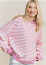 Load image into Gallery viewer, Paige Pink Striped Pullover