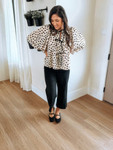 Load image into Gallery viewer, Polka Dot Bow Peplum