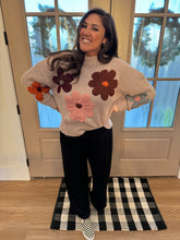 Load image into Gallery viewer, Neutral Knit Floral Sweater
