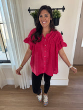 Load image into Gallery viewer, Watermelon Pink Gingham Top

