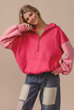 Load image into Gallery viewer, Pinky Pink Colorblock Hoodie
