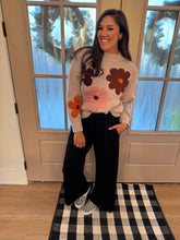 Load image into Gallery viewer, Neutral Knit Floral Sweater

