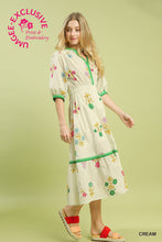 Load image into Gallery viewer, Cream Petal Parade Midi Dress
