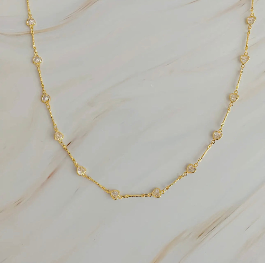 Heart Shaped Sparkling Necklace