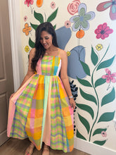 Load image into Gallery viewer, Plaid Colorblock Maxi Dress
