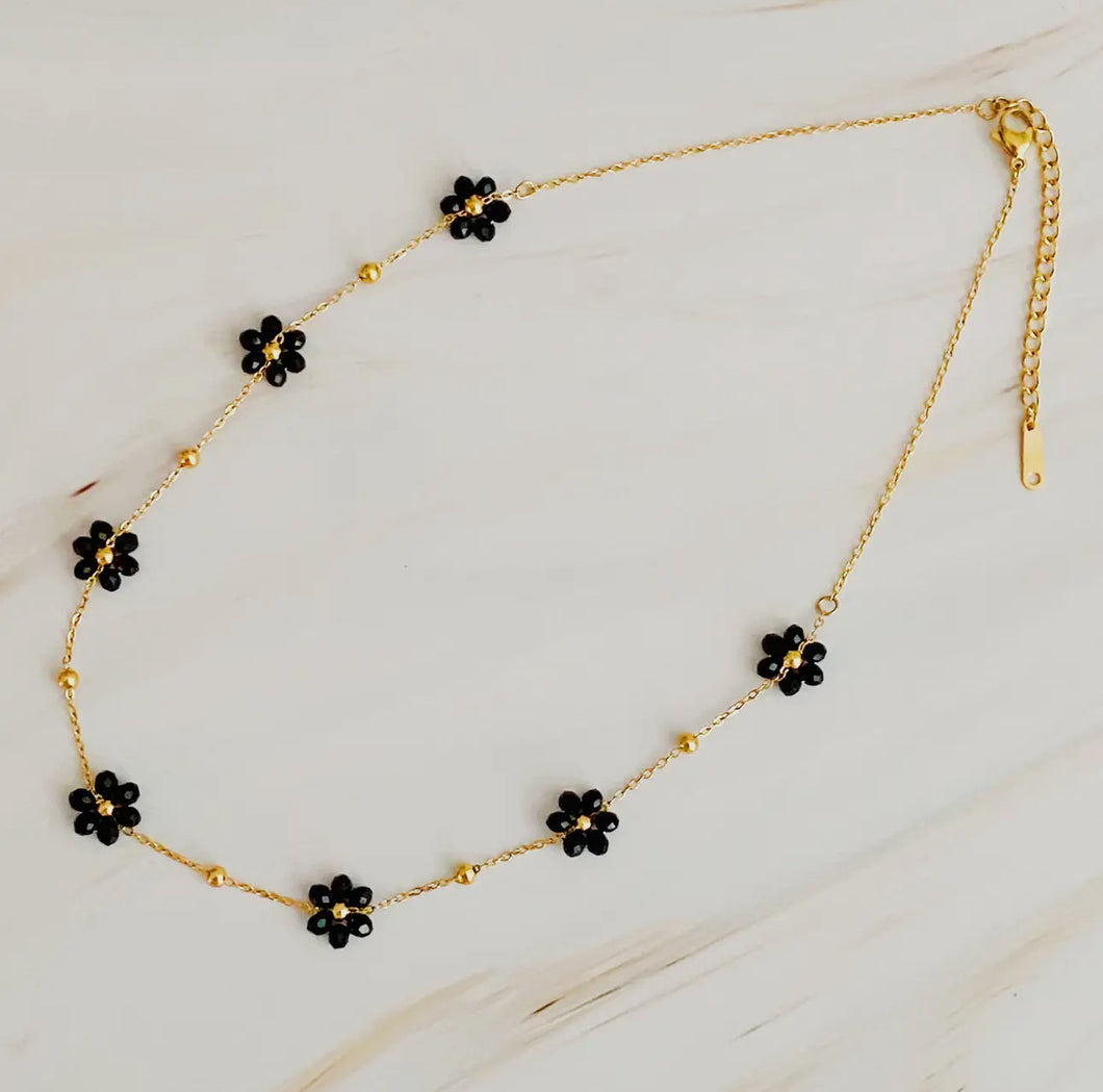 Flower Field Romance Beaded Necklace - 2 Colors