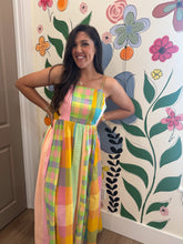 Load image into Gallery viewer, Plaid Colorblock Maxi Dress
