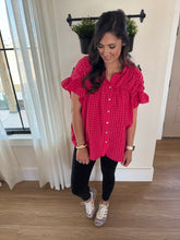 Load image into Gallery viewer, Watermelon Pink Gingham Top
