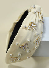 Load image into Gallery viewer, Pearl RIbbon Cream Headband
