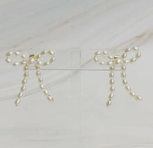 Load image into Gallery viewer, Pearl Bow Ballerina Earrings
