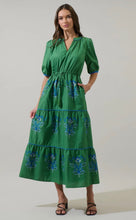 Load image into Gallery viewer, Meridy Floral Tiered Midi Dress
