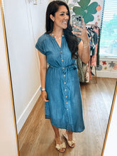 Load image into Gallery viewer, Chambray Button Down Dress
