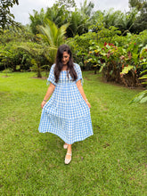 Load image into Gallery viewer, Blueberries N Cream Gingham Dress
