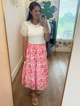 Load image into Gallery viewer, Barcelona Red Floral Skirt

