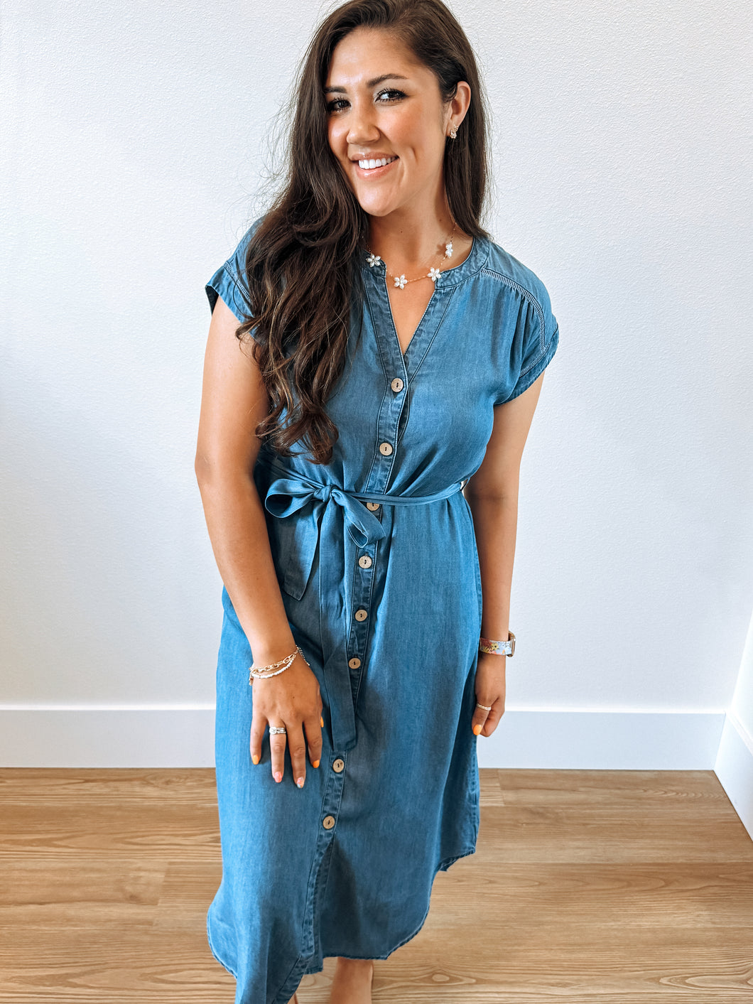 Chambray Button Down Dress