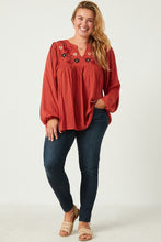 Load image into Gallery viewer, Ember Floral Embroidered Blouse
