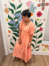 Load image into Gallery viewer, Peaches and Cream Gingham Dress
