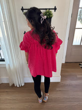 Load image into Gallery viewer, Watermelon Pink Gingham Top

