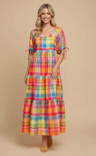 Load image into Gallery viewer, Rainbow Plaid Maxi Dress
