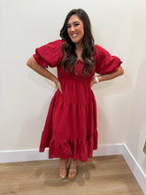 Load image into Gallery viewer, Whitney Wine Midi Dress
