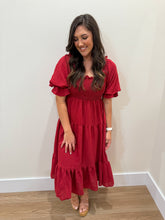 Load image into Gallery viewer, Whitney Wine Midi Dress
