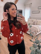Load image into Gallery viewer, Antique Red Floral Cardi
