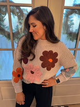 Load image into Gallery viewer, Neutral Knit Floral Sweater

