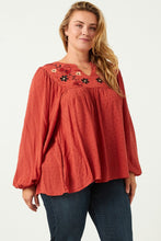 Load image into Gallery viewer, Ember Floral Embroidered Blouse
