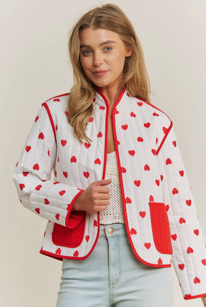Hearts Quilted Colorblock Jacket