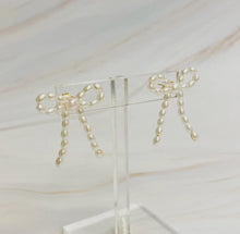 Load image into Gallery viewer, Pearl Bow Ballerina Earrings
