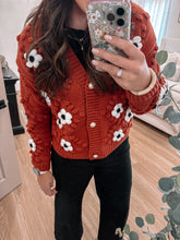 Load image into Gallery viewer, Antique Red Floral Cardi
