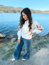 Load image into Gallery viewer, Fall Flowers Embroidered Sweater
