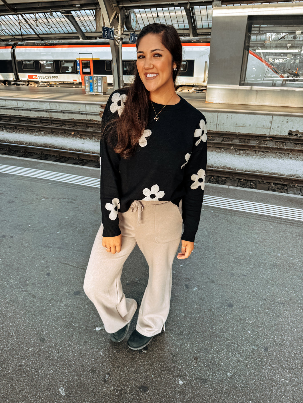 Into the Night Floral Sweater