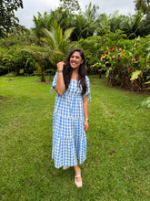 Load image into Gallery viewer, Blueberries N Cream Gingham Dress
