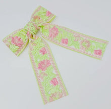 Load image into Gallery viewer, Lacey Flower Embroidered Bow Hair Clip - 2 Colors
