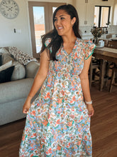 Load image into Gallery viewer, Sunfire Floral Smocked Maxi Dress

