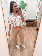 Load image into Gallery viewer, Embroidered Striped Garden Blouse
