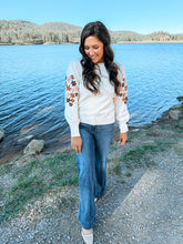 Load image into Gallery viewer, Fall Flowers Embroidered Sweater
