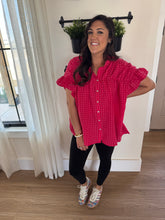 Load image into Gallery viewer, Watermelon Pink Gingham Top
