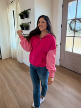 Load image into Gallery viewer, Pinky Pink Colorblock Hoodie

