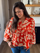 Load image into Gallery viewer, Remi Rust Floral Blouse
