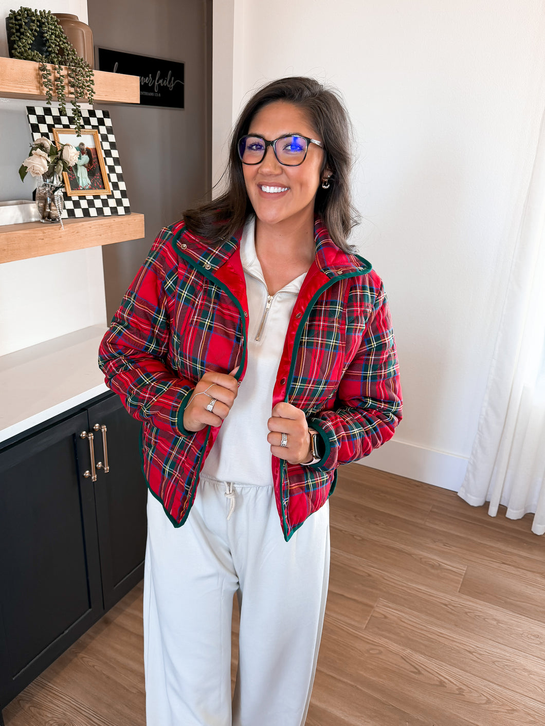 Vintage Plaid Quilted Jacket