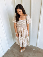 Load image into Gallery viewer, Aesthetic Neutral Flower Midi Dress
