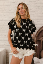 Load image into Gallery viewer, Plaid Bows Scallops Sweater
