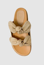 Load image into Gallery viewer, Raffia Bow Slip On Sandal
