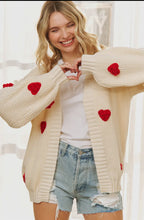 Load image into Gallery viewer, Red Hot Heart Cardigan
