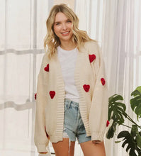 Load image into Gallery viewer, Red Hot Heart Cardigan
