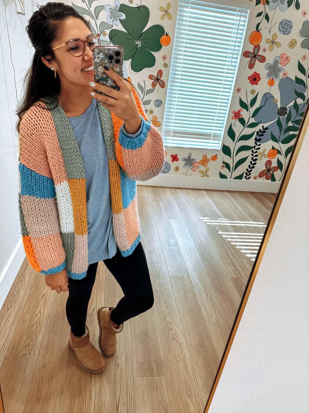 Poppy Pastel Colorblock Knit Cardi