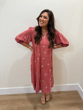 Load image into Gallery viewer, Rosey Ribbon Midi Dress
