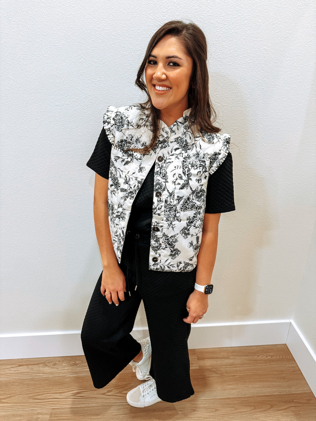 Vintage Floral Button Up Vest